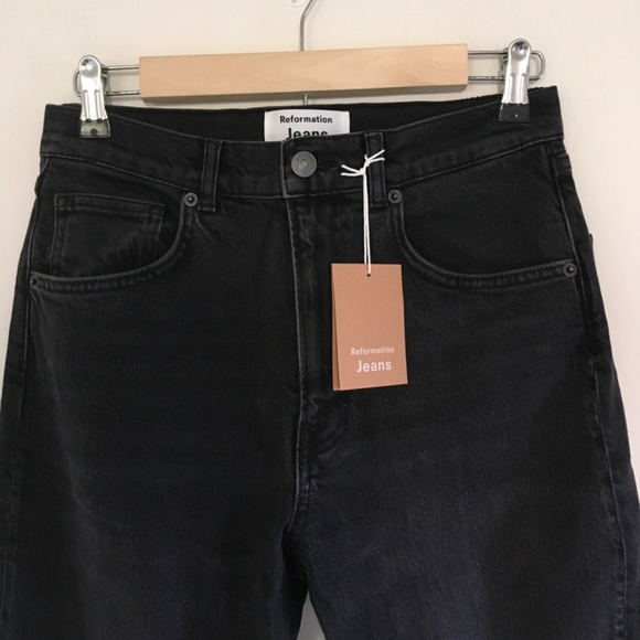 NWT Reformation Peyton High Rise Bootcut Jeans Sz 29 Erie Black Organic Cotton - Picture 6 of 16